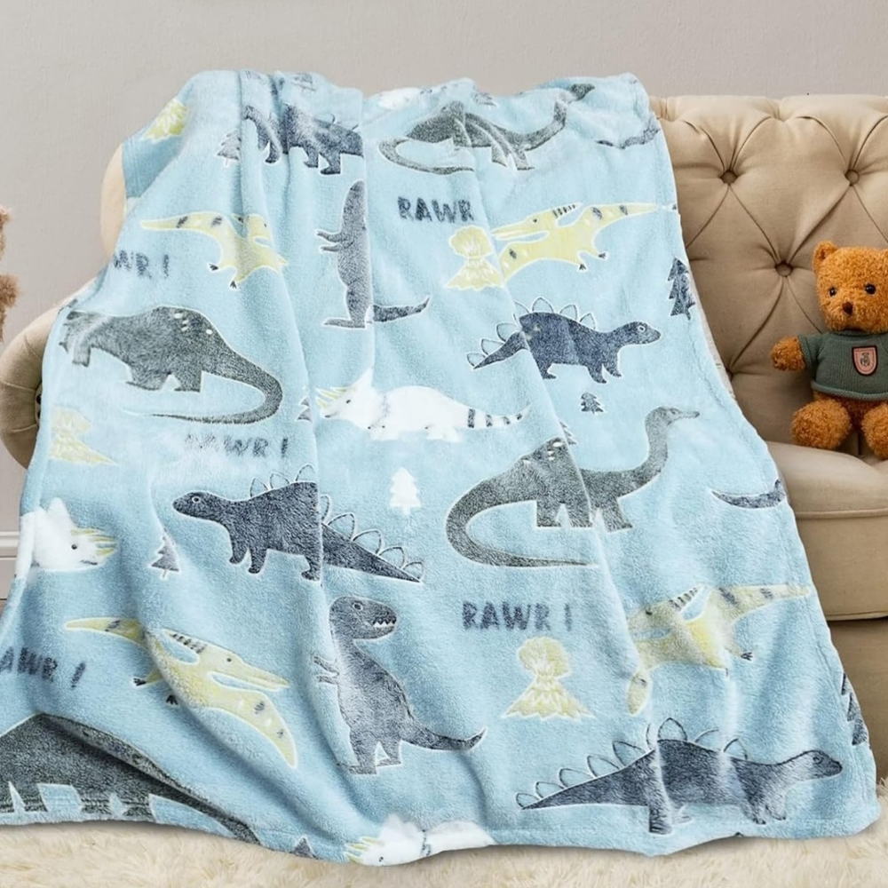Dinosaur Glow In The Dark  Print Fleece Blanket
